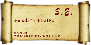 Serbán Etelka névjegykártya